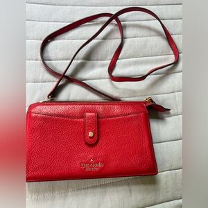 Kate Spade Red Leather Crossbody Purse